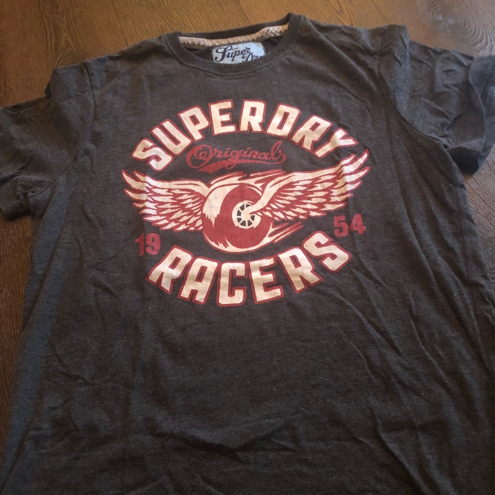 Men’s super dry logo  gray T-shirt